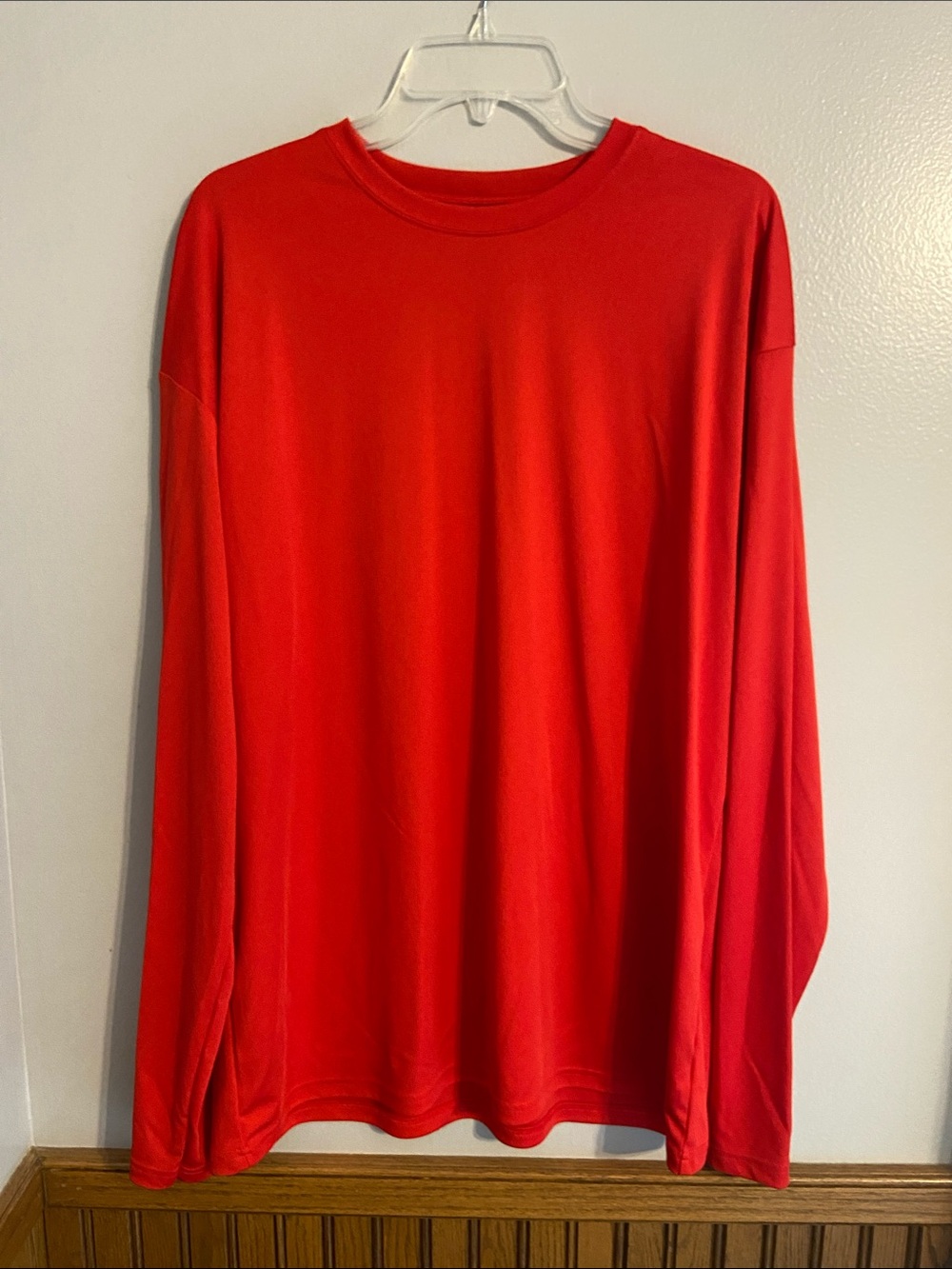 Classic Red Long-Sleeve Crewneck Shirt
